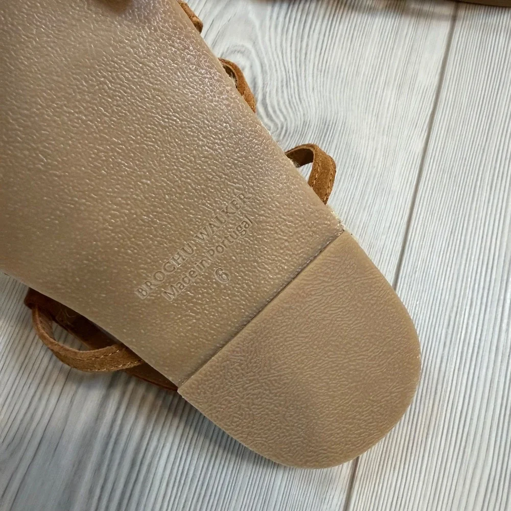 Brochu Walker 6 Dawson Brown Suede Strappy Espadrille Sandals Made in Portugal